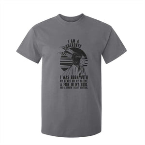Native American Heritage Pride Gift T Shirt For Kid I Am A Cherokee Born With Heart On My Sleeve