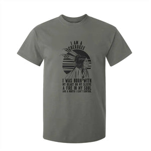 Native American Heritage Pride Gift T Shirt For Kid I Am A Cherokee Born With Heart On My Sleeve
