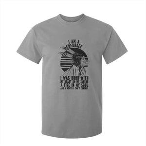 Native American Heritage Pride Gift T Shirt For Kid I Am A Cherokee Born With Heart On My Sleeve