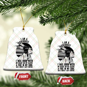 Native American Heritage Pride Gift Ceramic Ornament I Am A Cherokee Born With Heart On My Sleeve
