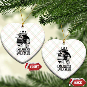 Native American Heritage Pride Gift Ceramic Ornament I Am A Cherokee Born With Heart On My Sleeve