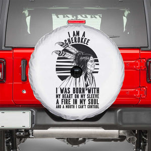 Native American Heritage Pride Gift Spare Tire Cover I Am A Cherokee Born With Heart On My Sleeve