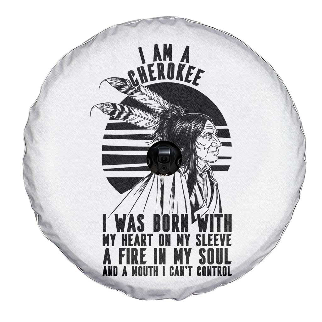 Native American Heritage Pride Gift Spare Tire Cover I Am A Cherokee Born With Heart On My Sleeve