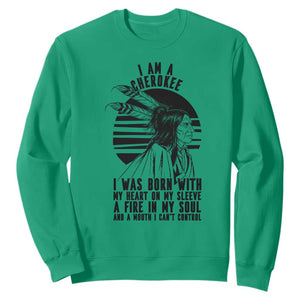 Native American Heritage Pride Gift Sweatshirt I Am A Cherokee Born With Heart On My Sleeve