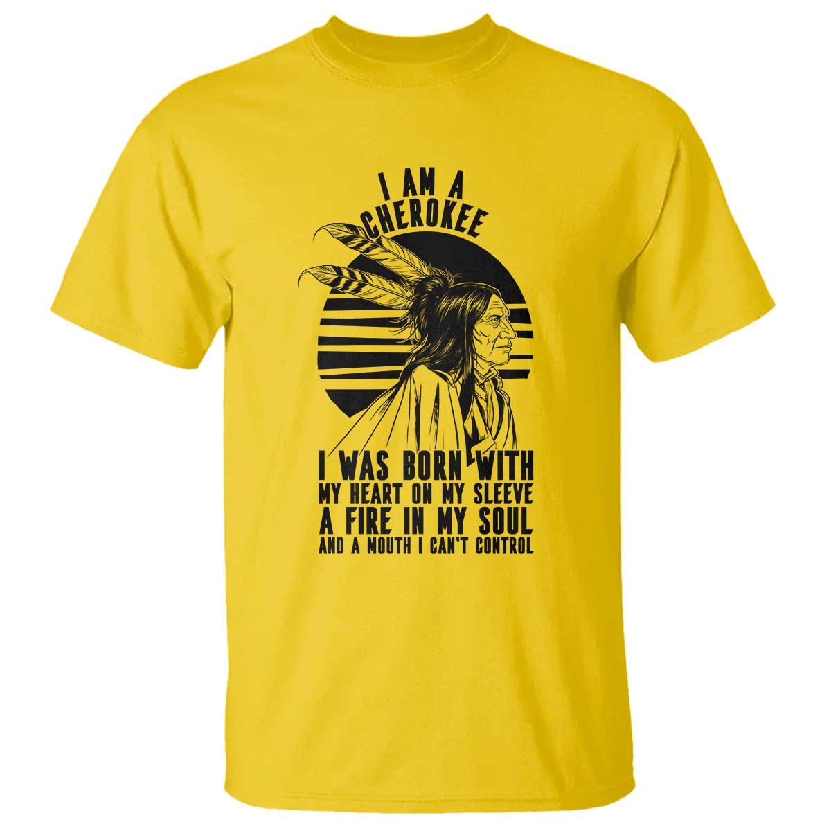 Native American Heritage Pride Gift T Shirt I Am A Cherokee Born With Heart On My Sleeve