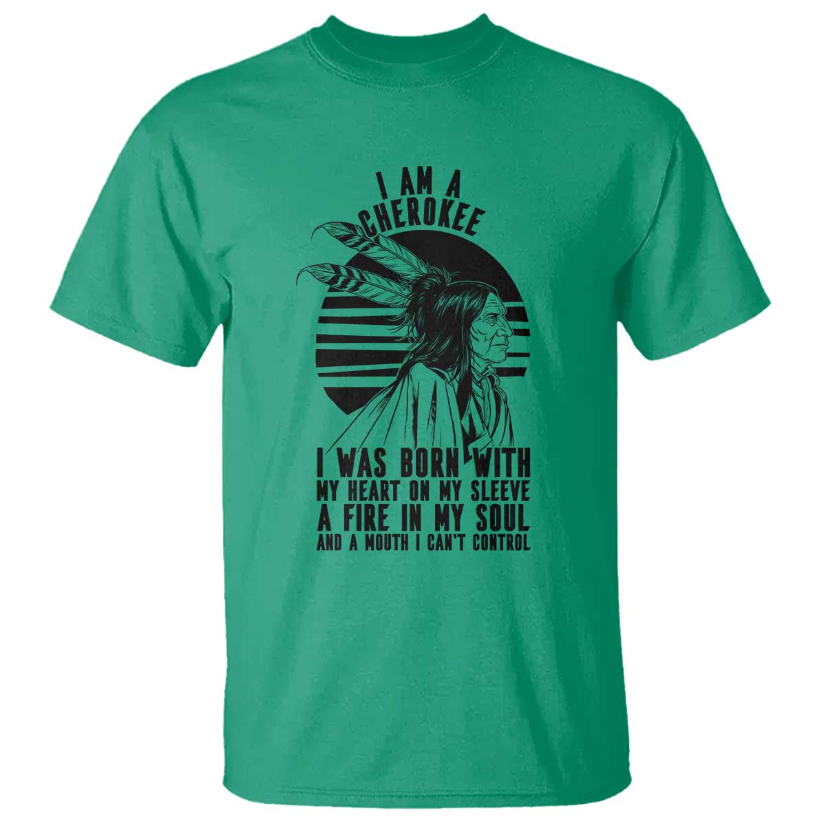Native American Heritage Pride Gift T Shirt I Am A Cherokee Born With Heart On My Sleeve