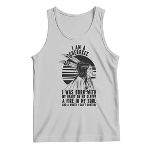 Native American Heritage Pride Gift Tank Top I Am A Cherokee Born With Heart On My Sleeve
