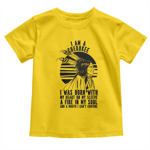Native American Heritage Pride Gift Toddler T Shirt I Am A Cherokee Born With Heart On My Sleeve