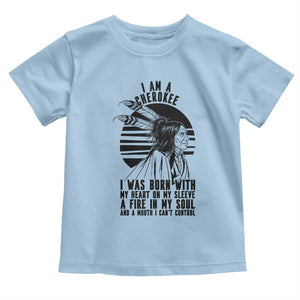 Native American Heritage Pride Gift Toddler T Shirt I Am A Cherokee Born With Heart On My Sleeve