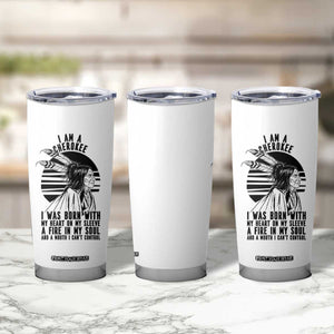 Native American Heritage Pride Gift Tumbler Cup I Am A Cherokee Born With Heart On My Sleeve
