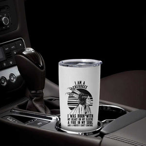 Native American Heritage Pride Gift Tumbler Cup I Am A Cherokee Born With Heart On My Sleeve