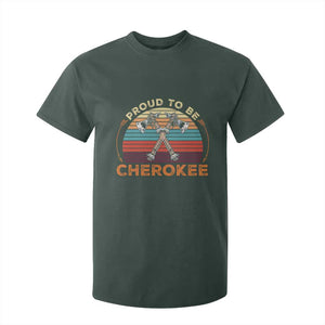 Cherokee Heritage Pride T Shirt For Kid Vintage Sunset Tomahawk Native American Graphic