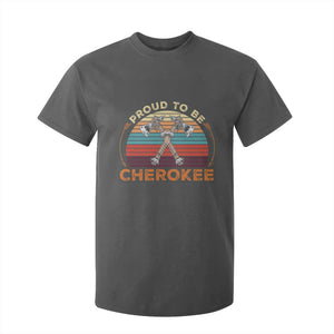 Cherokee Heritage Pride T Shirt For Kid Vintage Sunset Tomahawk Native American Graphic