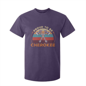 Cherokee Heritage Pride T Shirt For Kid Vintage Sunset Tomahawk Native American Graphic