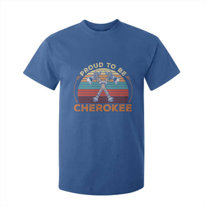 Cherokee Heritage Pride T Shirt For Kid Vintage Sunset Tomahawk Native American Graphic