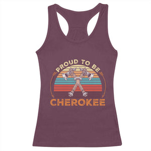 Cherokee Heritage Pride Racerback Tank Top Vintage Sunset Tomahawk Native American Graphic