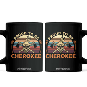 Cherokee Heritage Pride Coffee Mug Vintage Native American Warrior Skull