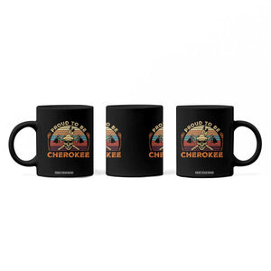 Cherokee Heritage Pride Coffee Mug Vintage Native American Warrior Skull