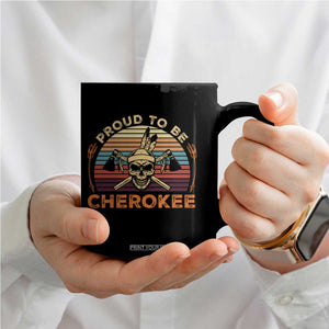 Cherokee Heritage Pride Coffee Mug Vintage Native American Warrior Skull