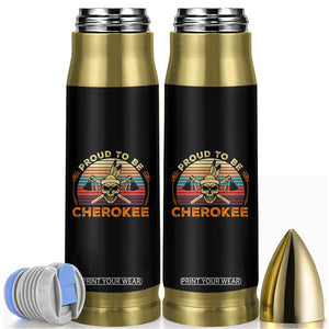 Cherokee Heritage Pride Bullet Tumbler Vintage Native American Warrior Skull