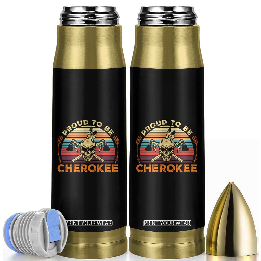Cherokee Heritage Pride Bullet Tumbler Vintage Native American Warrior Skull TS12 Black Print Your Wear