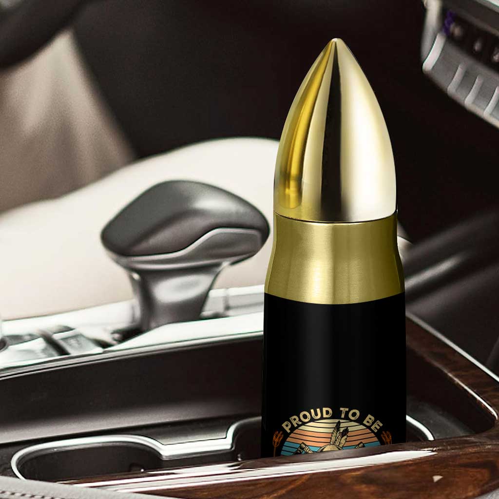 Cherokee Heritage Pride Bullet Tumbler Vintage Native American Warrior Skull