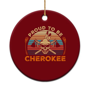 Cherokee Heritage Pride Ceramic Ornament Vintage Native American Warrior Skull