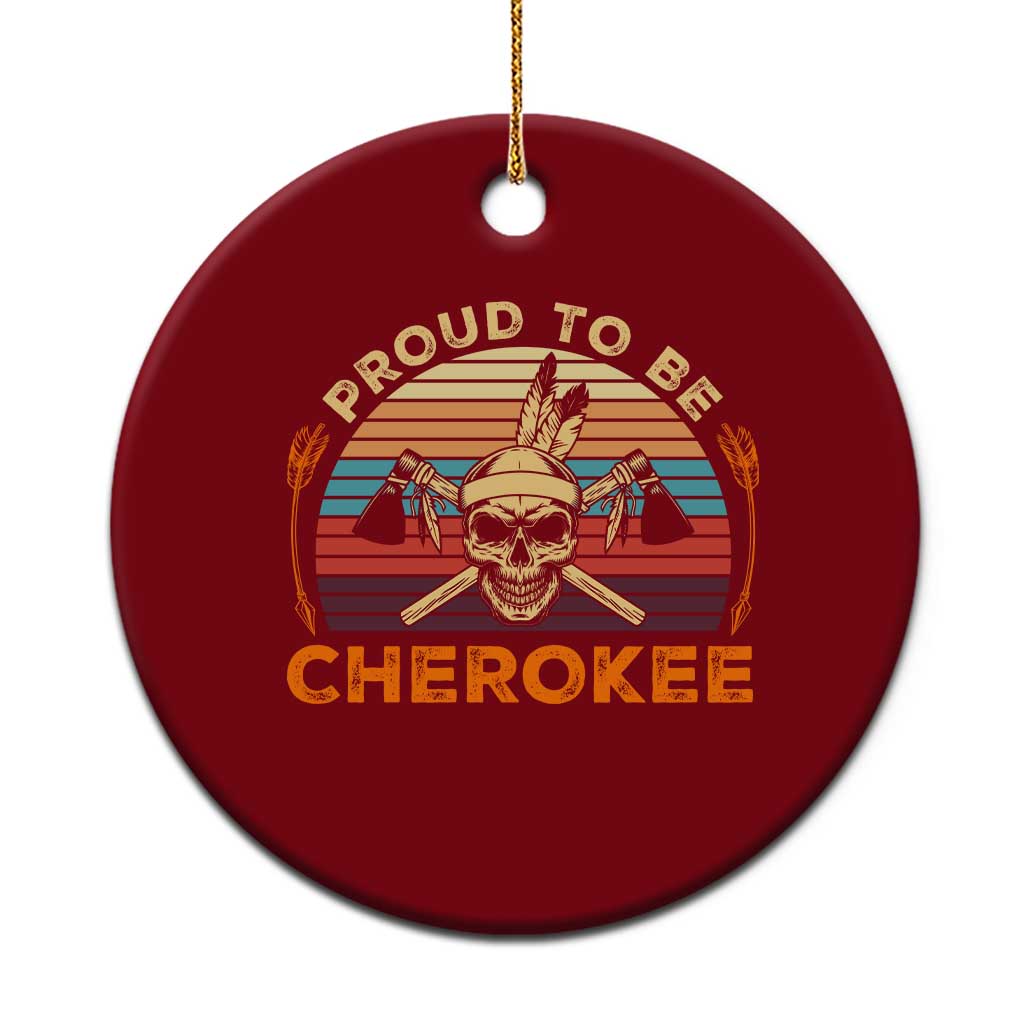 Cherokee Heritage Pride Ceramic Ornament Vintage Native American Warrior Skull TS12 1pc Red Print Your Wear