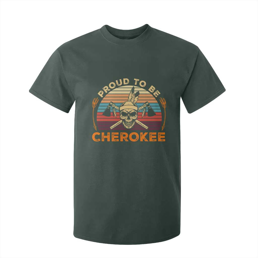 Cherokee Heritage Pride T Shirt For Kid Vintage Native American Warrior Skull