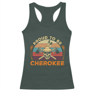Cherokee Heritage Pride Racerback Tank Top Vintage Native American Warrior Skull
