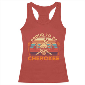 Cherokee Heritage Pride Racerback Tank Top Vintage Native American Warrior Skull