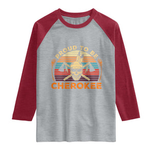 Cherokee Heritage Pride Raglan Shirt Vintage Native American Warrior Skull