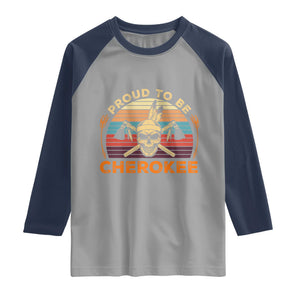 Cherokee Heritage Pride Raglan Shirt Vintage Native American Warrior Skull