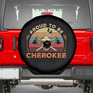 Cherokee Heritage Pride Spare Tire Cover Vintage Native American Warrior Skull