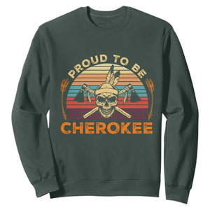 Cherokee Heritage Pride Sweatshirt Vintage Native American Warrior Skull