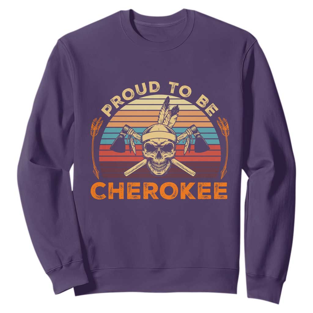 Cherokee Heritage Pride Sweatshirt Vintage Native American Warrior Skull