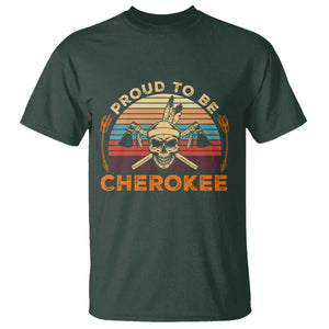 Cherokee Heritage Pride T Shirt Vintage Native American Warrior Skull