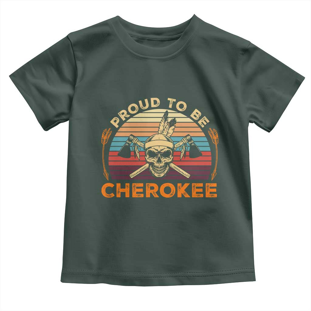 Cherokee Heritage Pride Toddler T Shirt Vintage Native American Warrior Skull