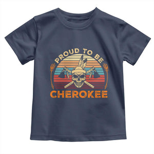 Cherokee Heritage Pride Toddler T Shirt Vintage Native American Warrior Skull