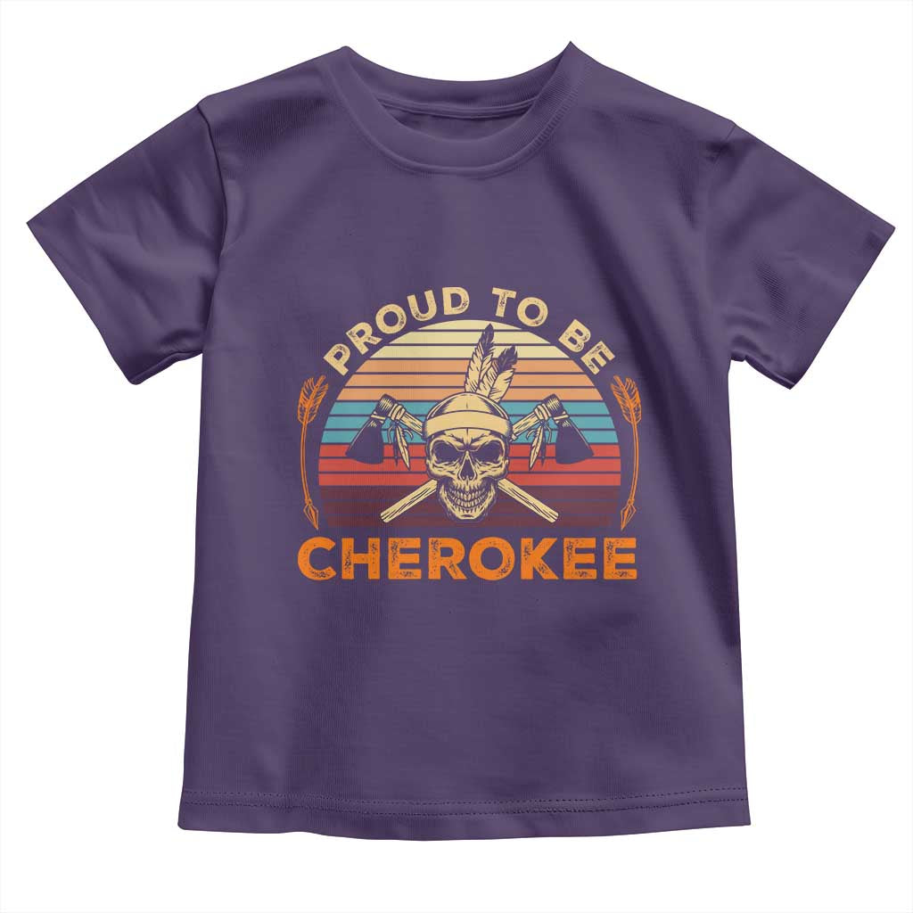 Cherokee Heritage Pride Toddler T Shirt Vintage Native American Warrior Skull