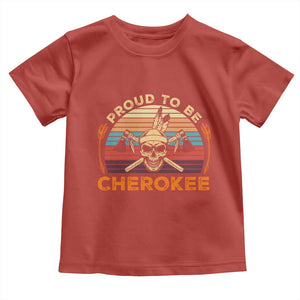 Cherokee Heritage Pride Toddler T Shirt Vintage Native American Warrior Skull
