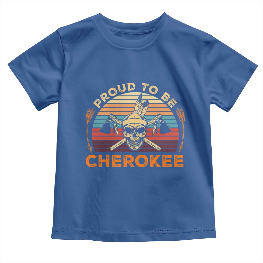 Cherokee Heritage Pride Toddler T Shirt Vintage Native American Warrior Skull