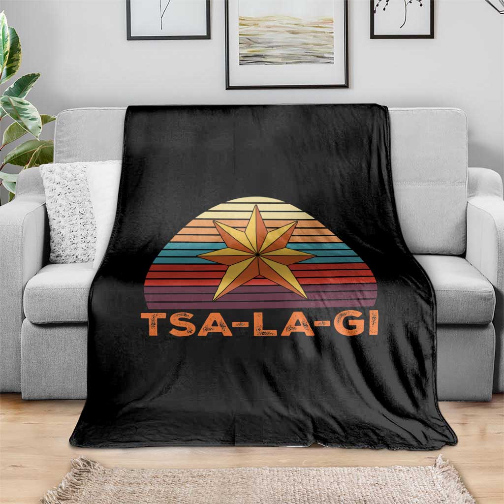 Tsalagi Seven Pointed Star Throw Blanket Cherokee Native American Heritage