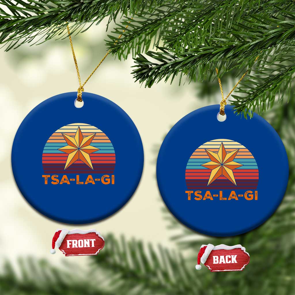 Tsalagi Seven Pointed Star Ceramic Ornament Cherokee Native American Heritage