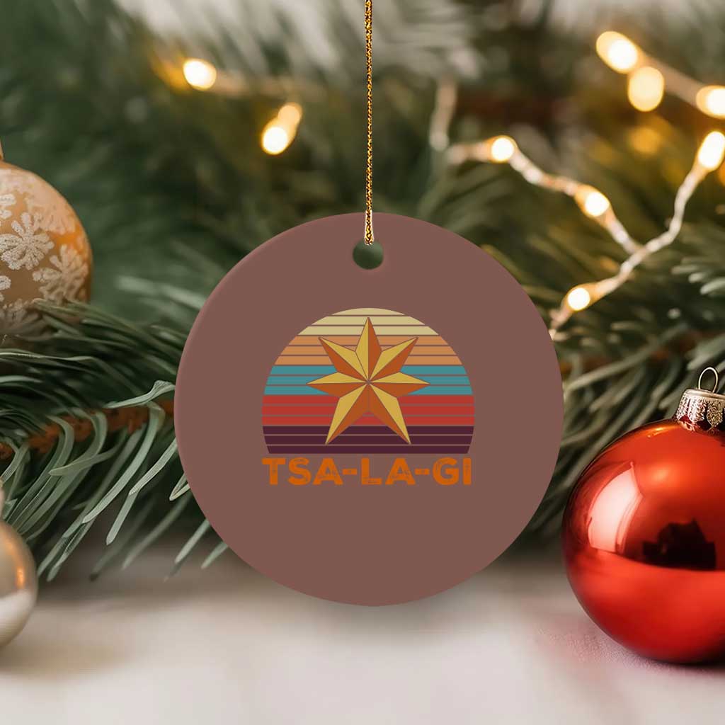 Tsalagi Seven Pointed Star Ceramic Ornament Cherokee Native American Heritage