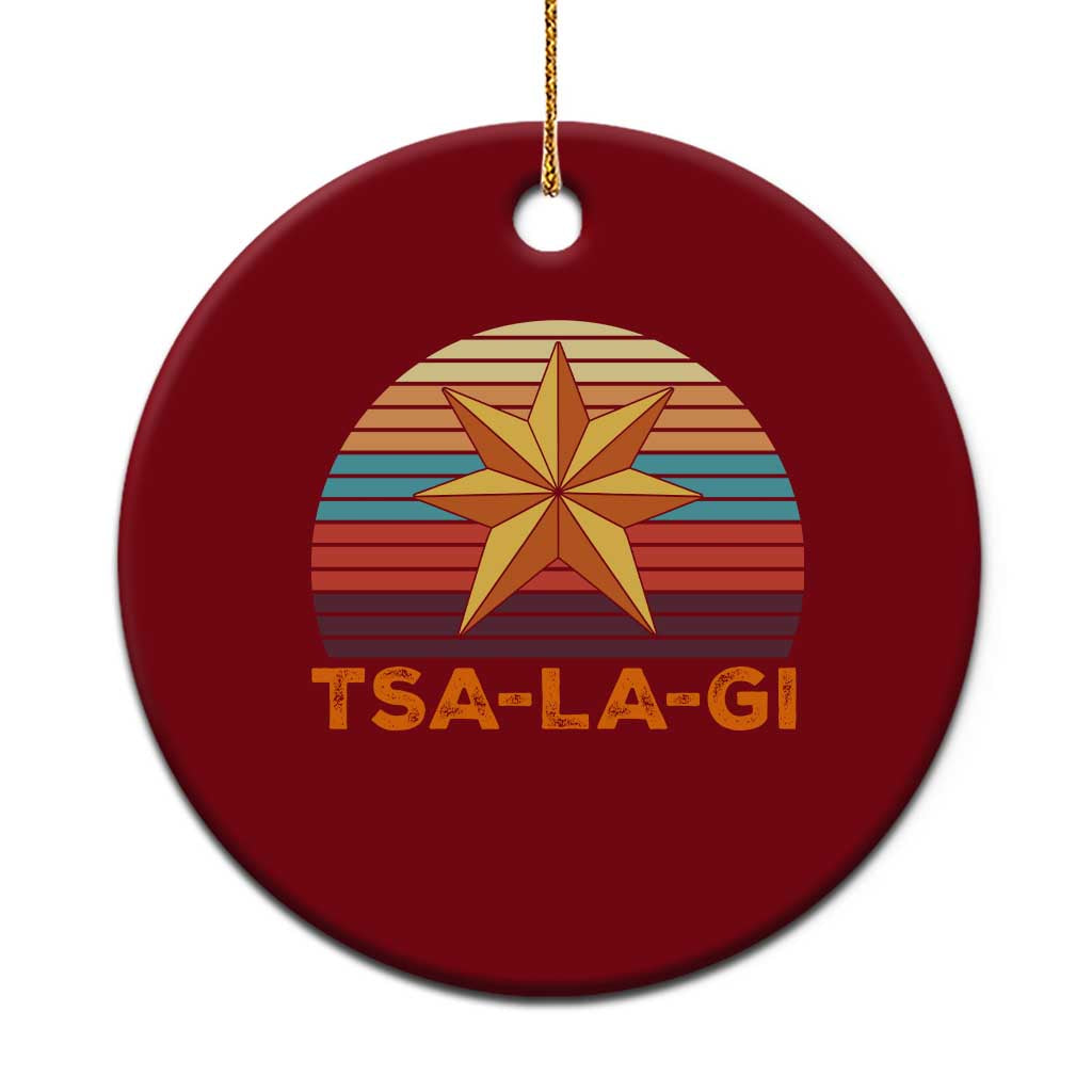 Tsalagi Seven Pointed Star Ceramic Ornament Cherokee Native American Heritage