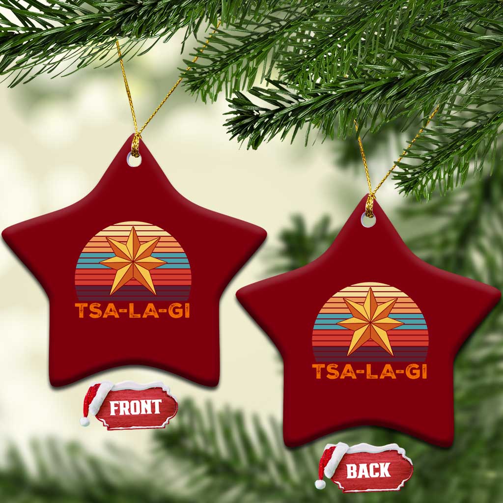 Tsalagi Seven Pointed Star Ceramic Ornament Cherokee Native American Heritage