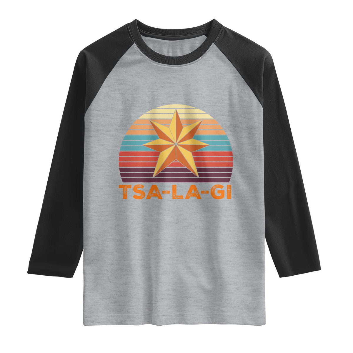 Tsalagi Seven Pointed Star Raglan Shirt Cherokee Native American Heritage