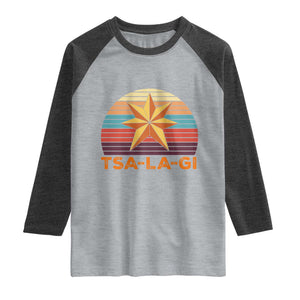 Tsalagi Seven Pointed Star Raglan Shirt Cherokee Native American Heritage