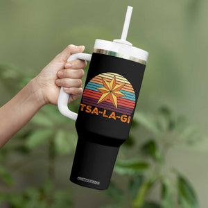 Tsalagi Seven Pointed Star Tumbler With Handle Cherokee Native American Heritage